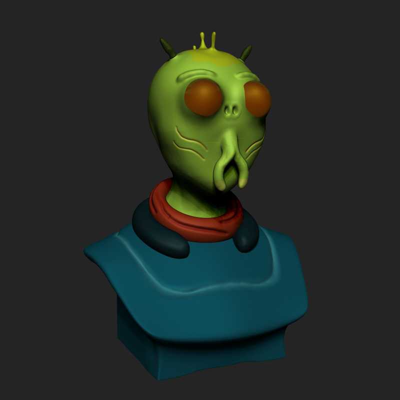 45 minute ZBrush speed sculpt of Krombopulous Michael from Rick and Morty
