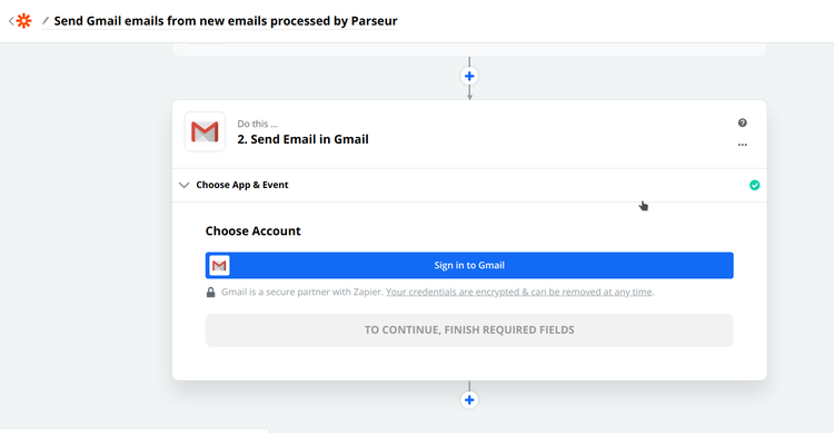Follow instructions to connect your Gmail to Zapier