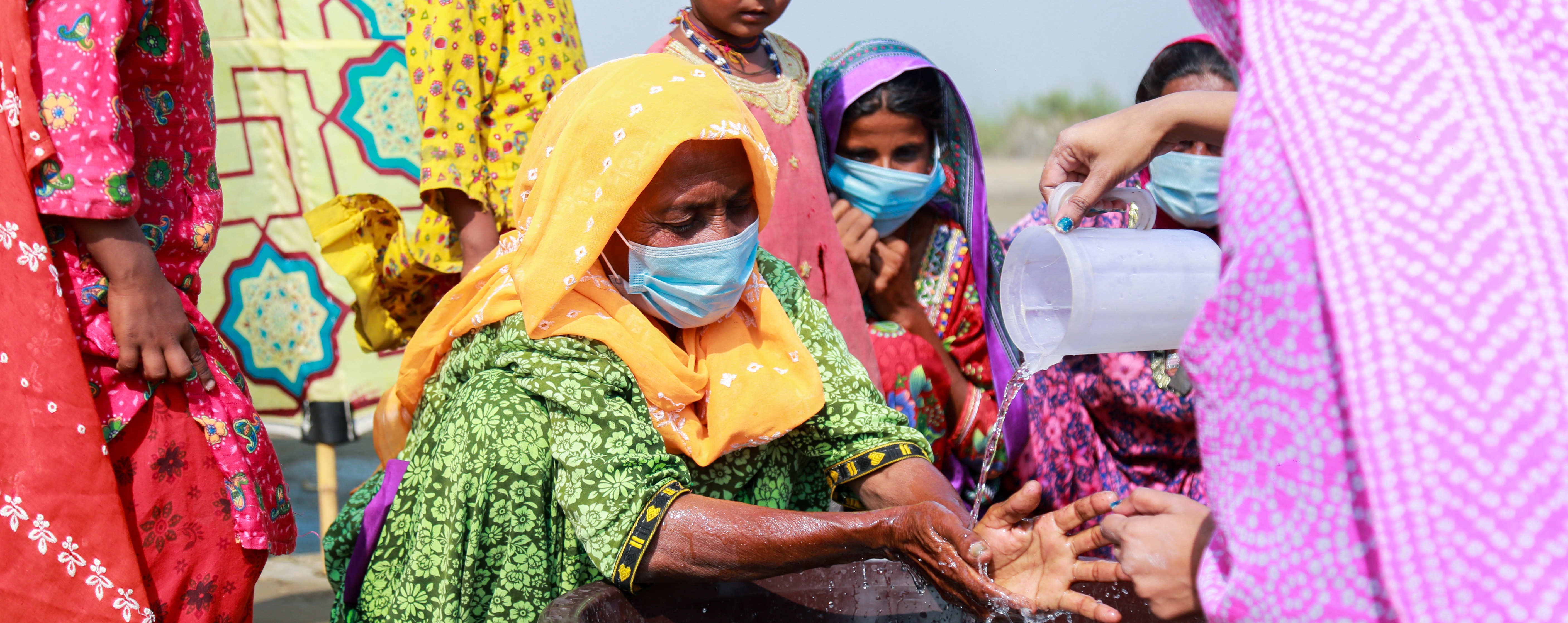 A woman in Pakistan being trained on handwashing techniques. (Photo: Ingenius Captures/Concern Worldwide)