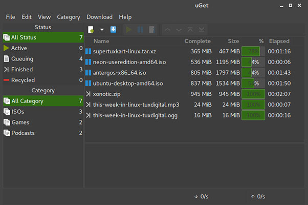 UGet di Linux