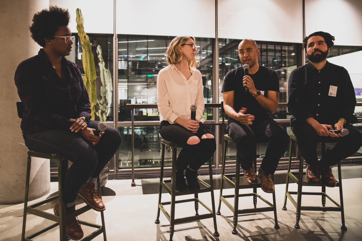 From left to right, Megan Rose Dickey, Jules Forest, Wes O'Haire and Pablo Stanley.
