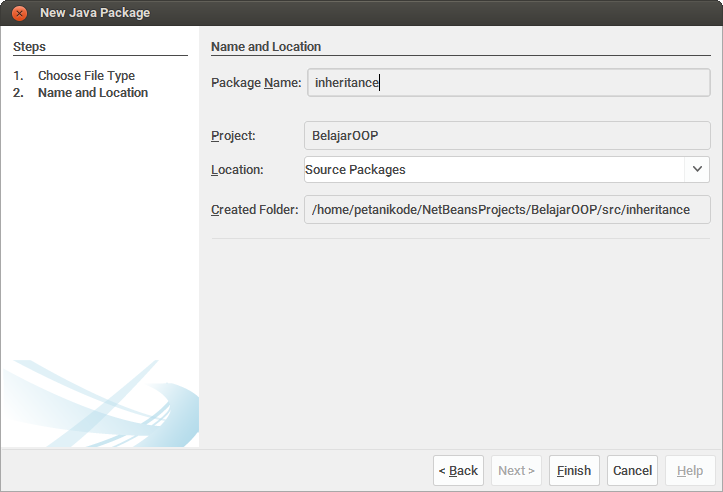 Make a New Package at netbeans