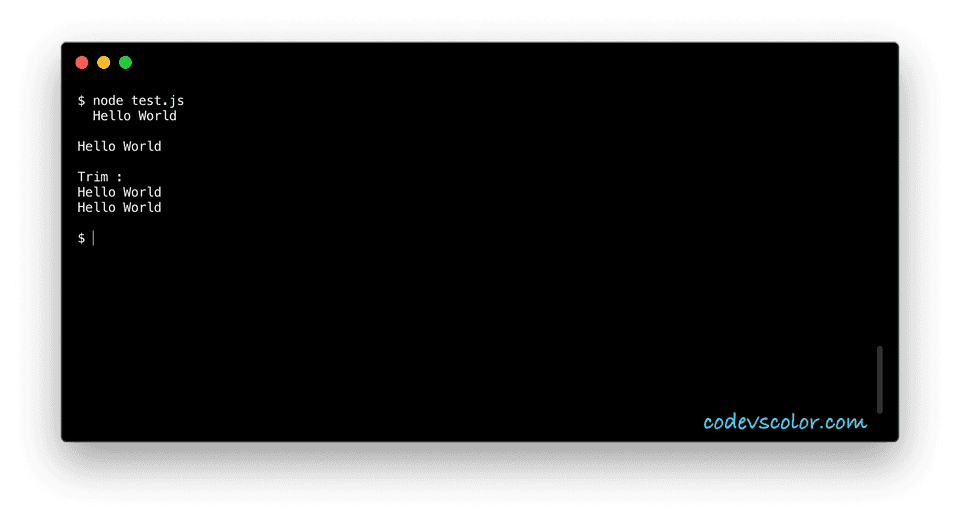 How to trim a string in JavaScript with examples - CodeVsColor