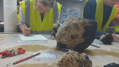 We document all of the rocks that come onboard, classifying their texture and composition.