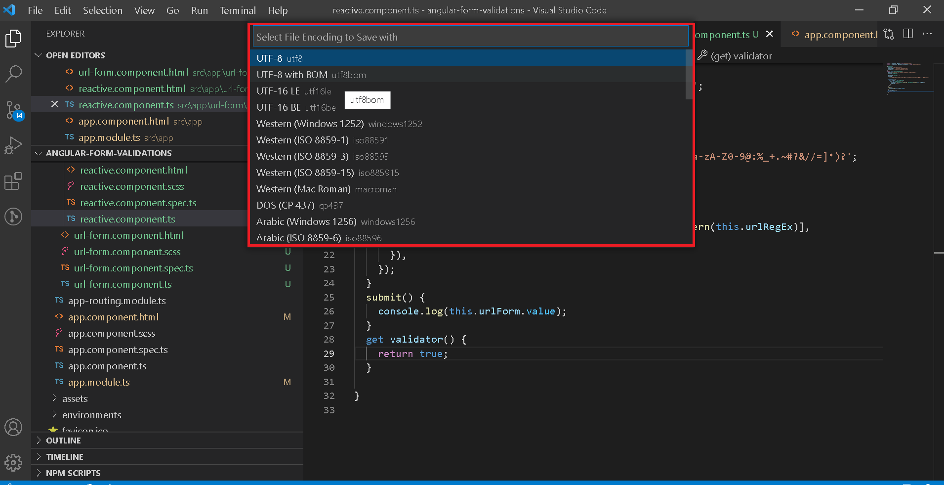 Visual studio code Change encoding for single files and Permanently