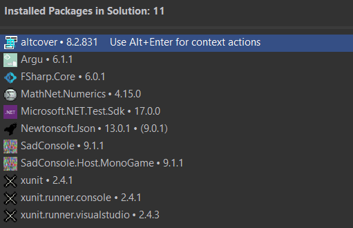 NuGet Package Versions