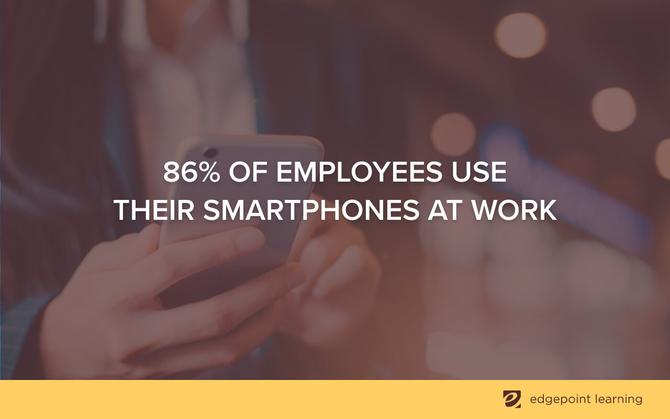 86% of employees use their smartphones at work