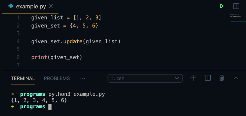 python set update method example