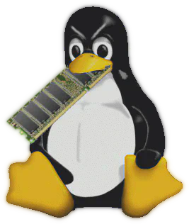 Tux comiendo un DIMM de RAM