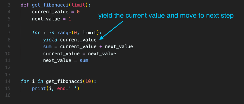 Python yield example