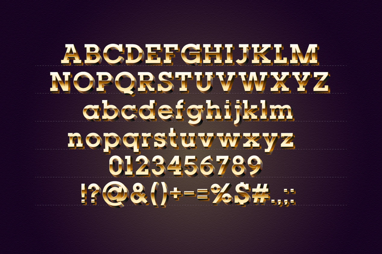 Golden 3D Slab Typefaces images/promo_2.png