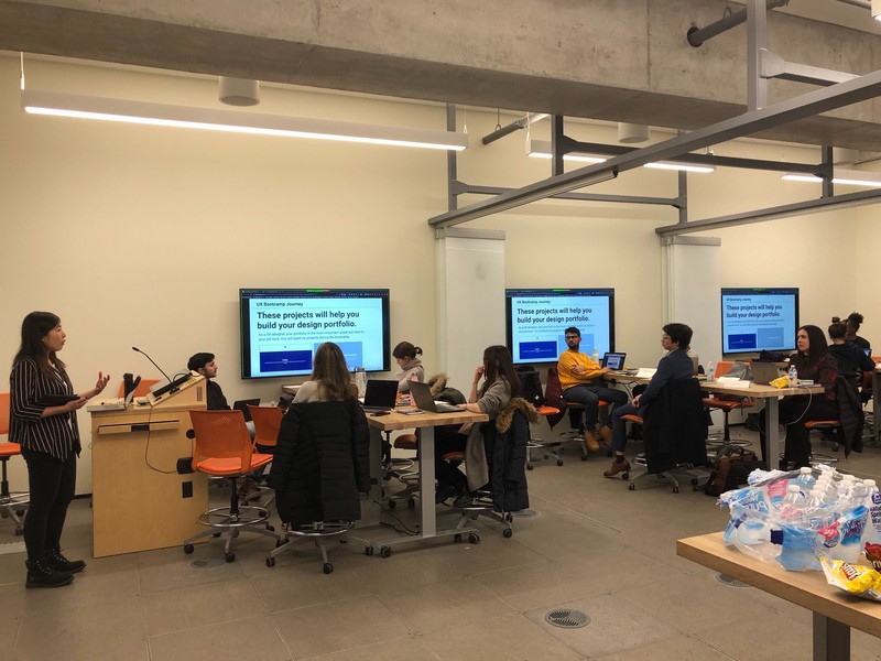 Students at a UX/UI boot camp at the University of Toronto