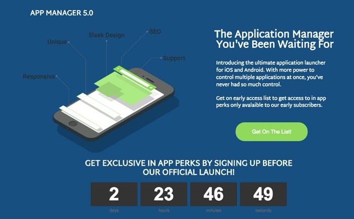 Sign up before launch: your place in line