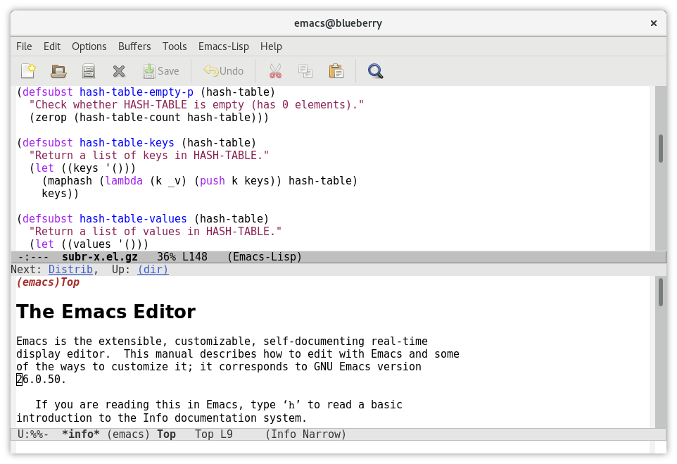 Emacs mặc định