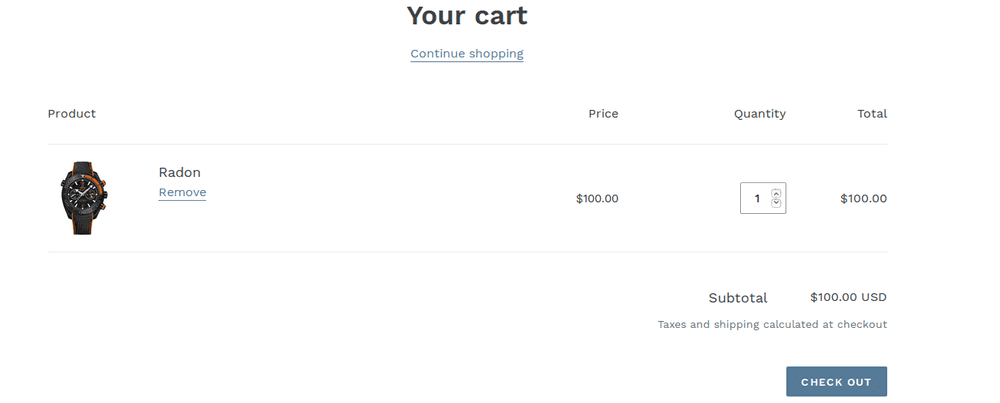 Cart section Cart section