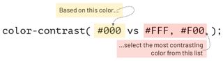 CSS color-contrast requires a base color and a color list.