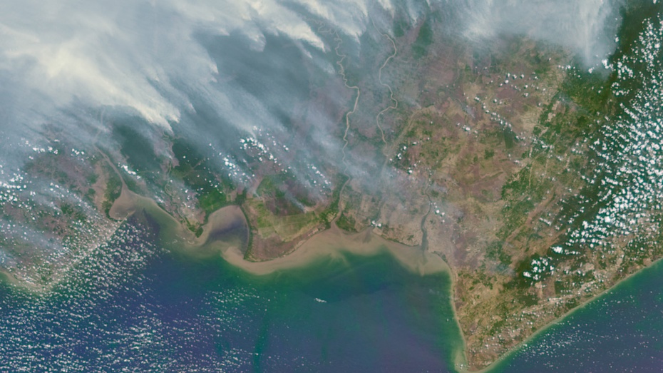 Feuer auf Borneo aus Satellitensicht
