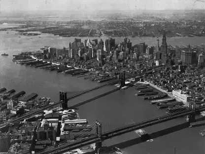 Old aerial photo of new york