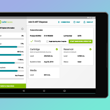 An android app running on a tablet