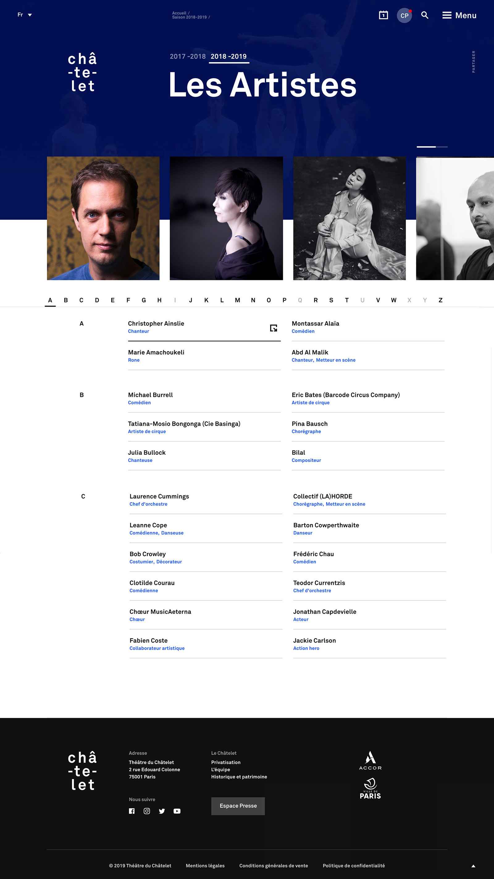 Homepage header