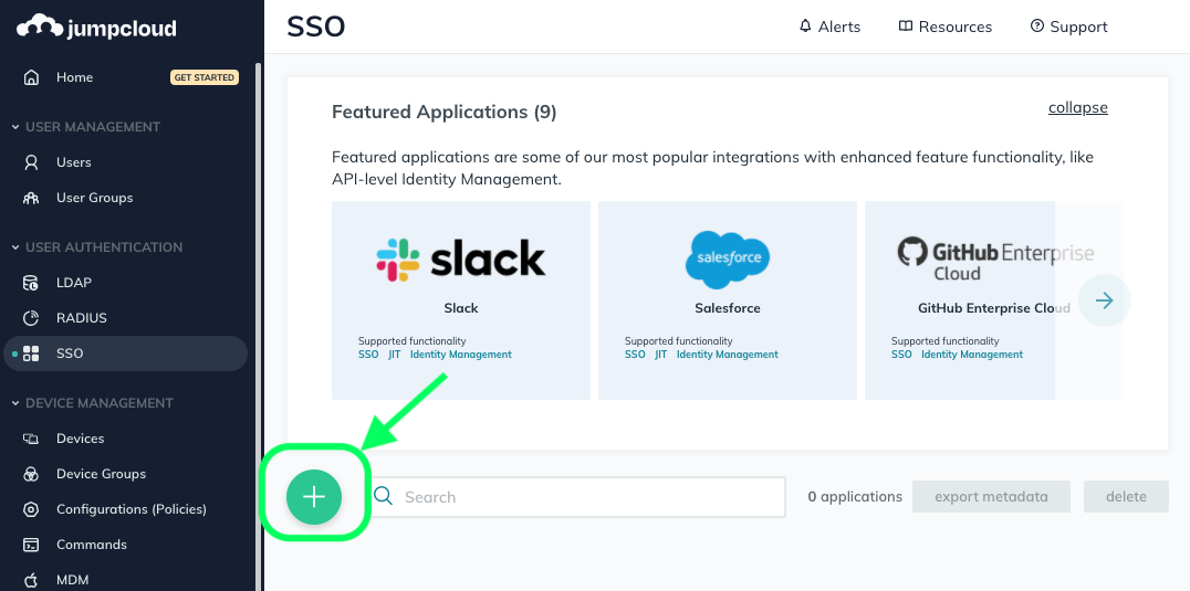 Add JumpCloud App