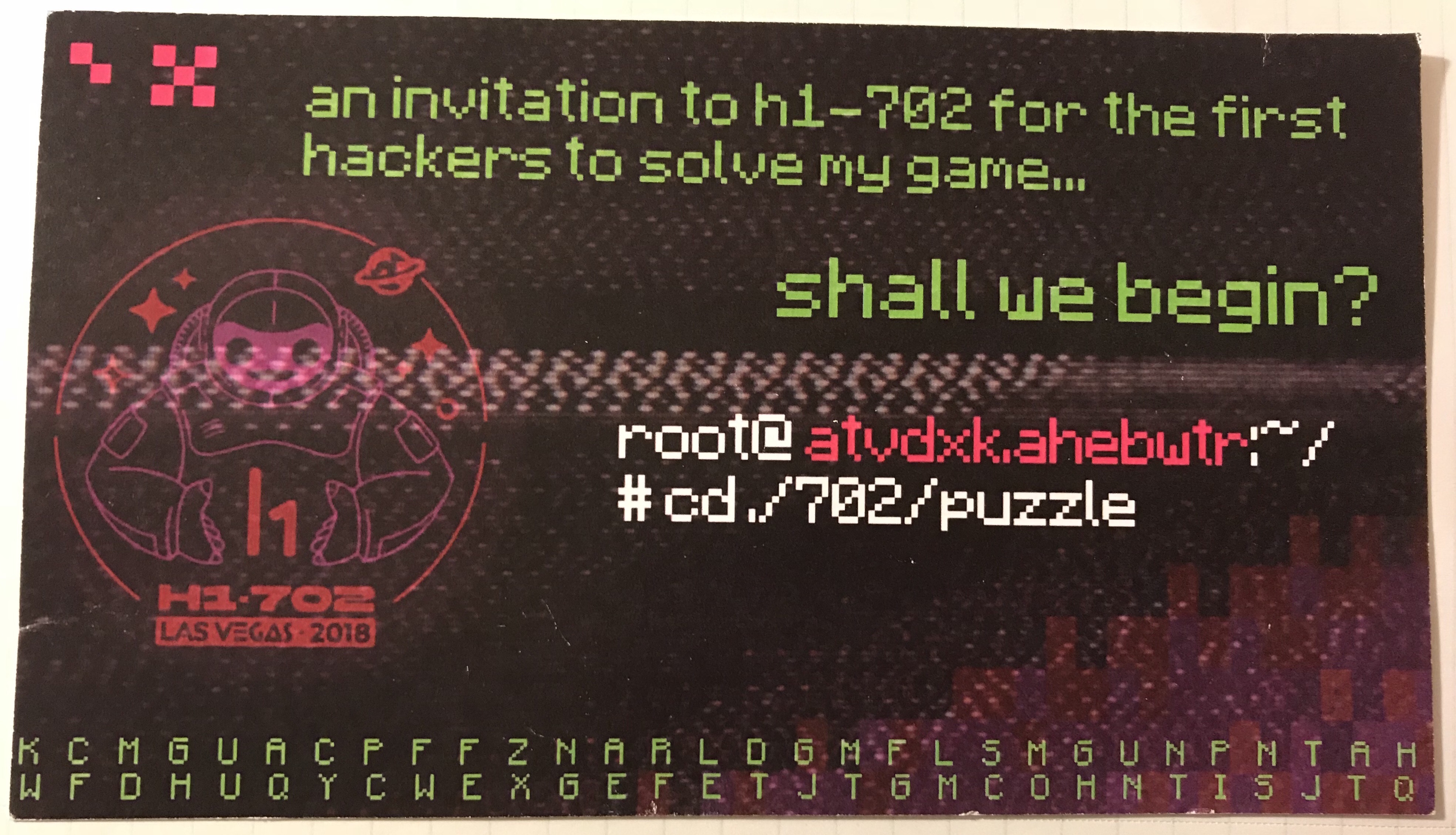 HackerOne - h1702 Las Vegas DEFCON #HackerHoliday CTF Card