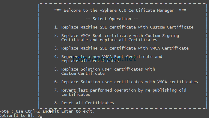 vCenter Server 6. - Replacing SSL certificates with custom VMCA - 8