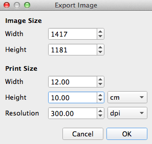 Image export dialog