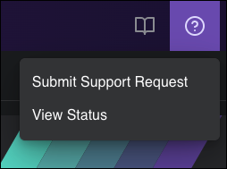 Location of the &quot;Submit Support Request&quot; button in the Cloud UI