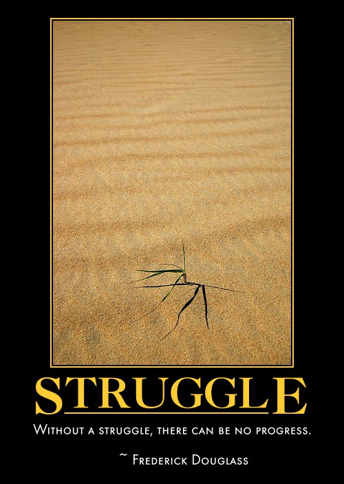 Without a struggle, there can be no progress.