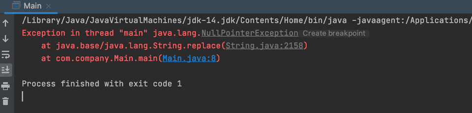 Java string replace NullPointerException