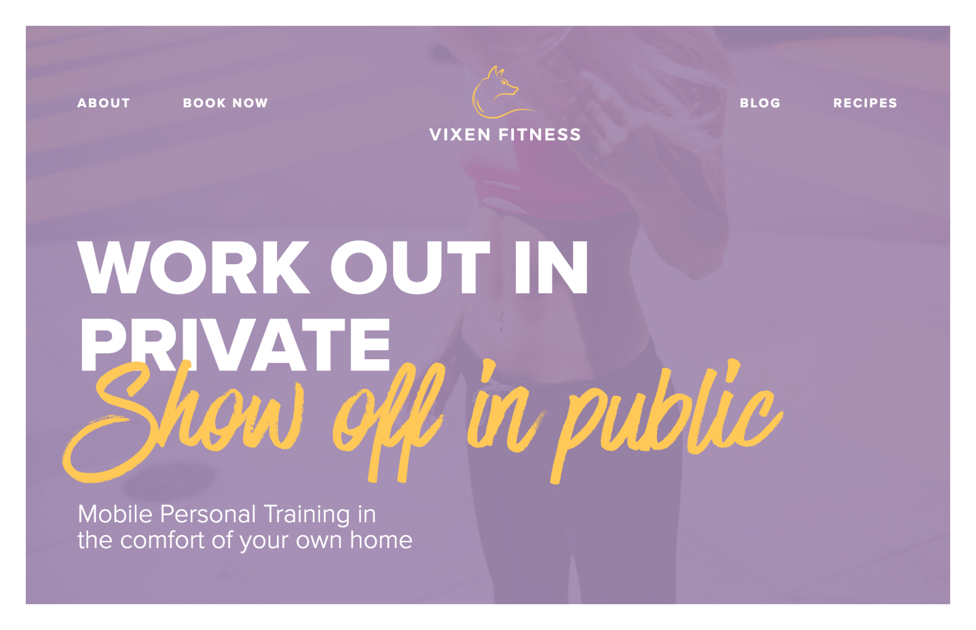 A landing page for mobile personal training services