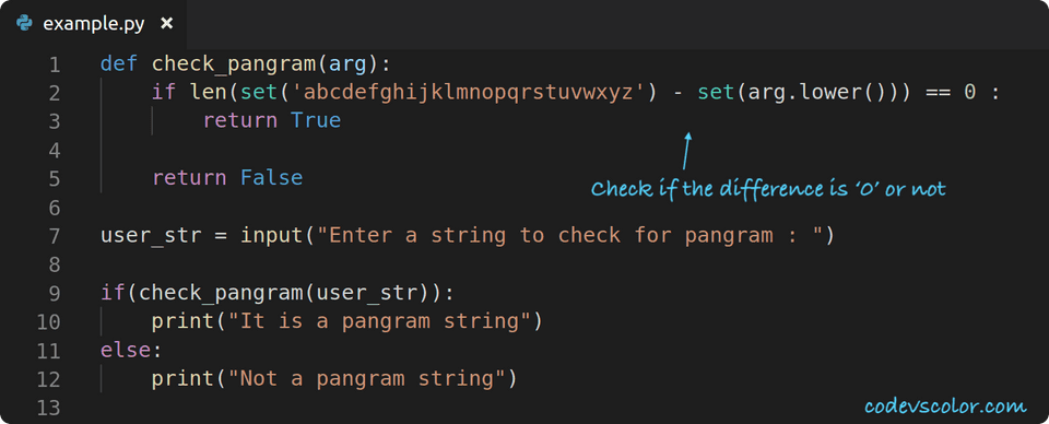 python check pangram string python check pangram string
