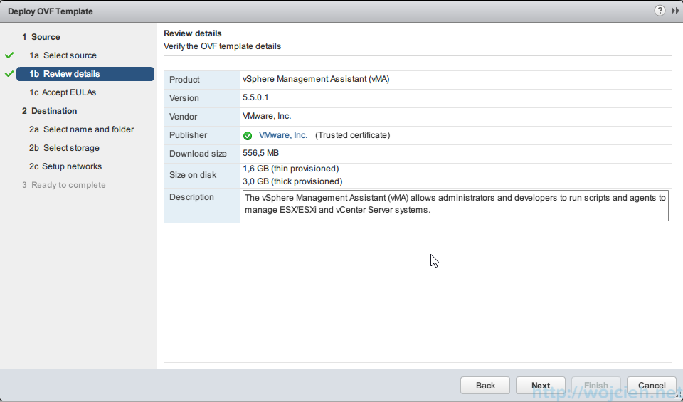 VMware vSphere Management Assistant 5.5 (vMA) - installation 3