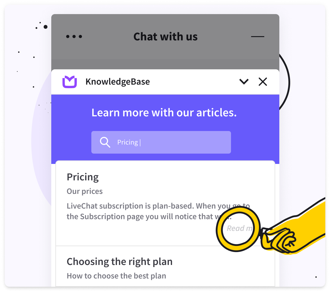 Article inside chat widget