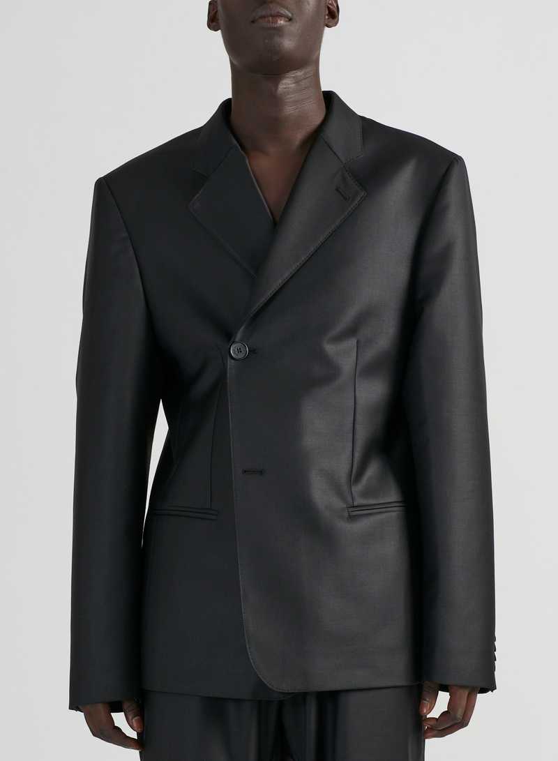 Perin Soft Tailoring Wool Black, front view II. GmbH AW22 collection.
