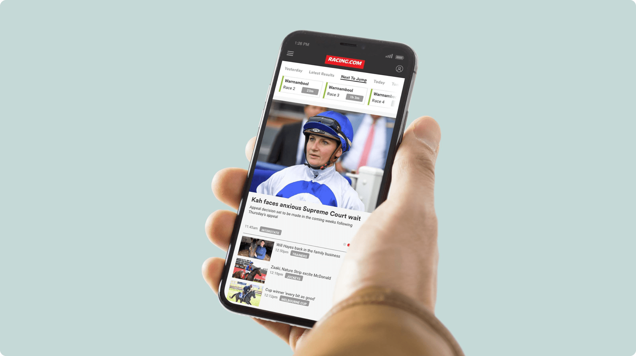 Racing.com mobile app