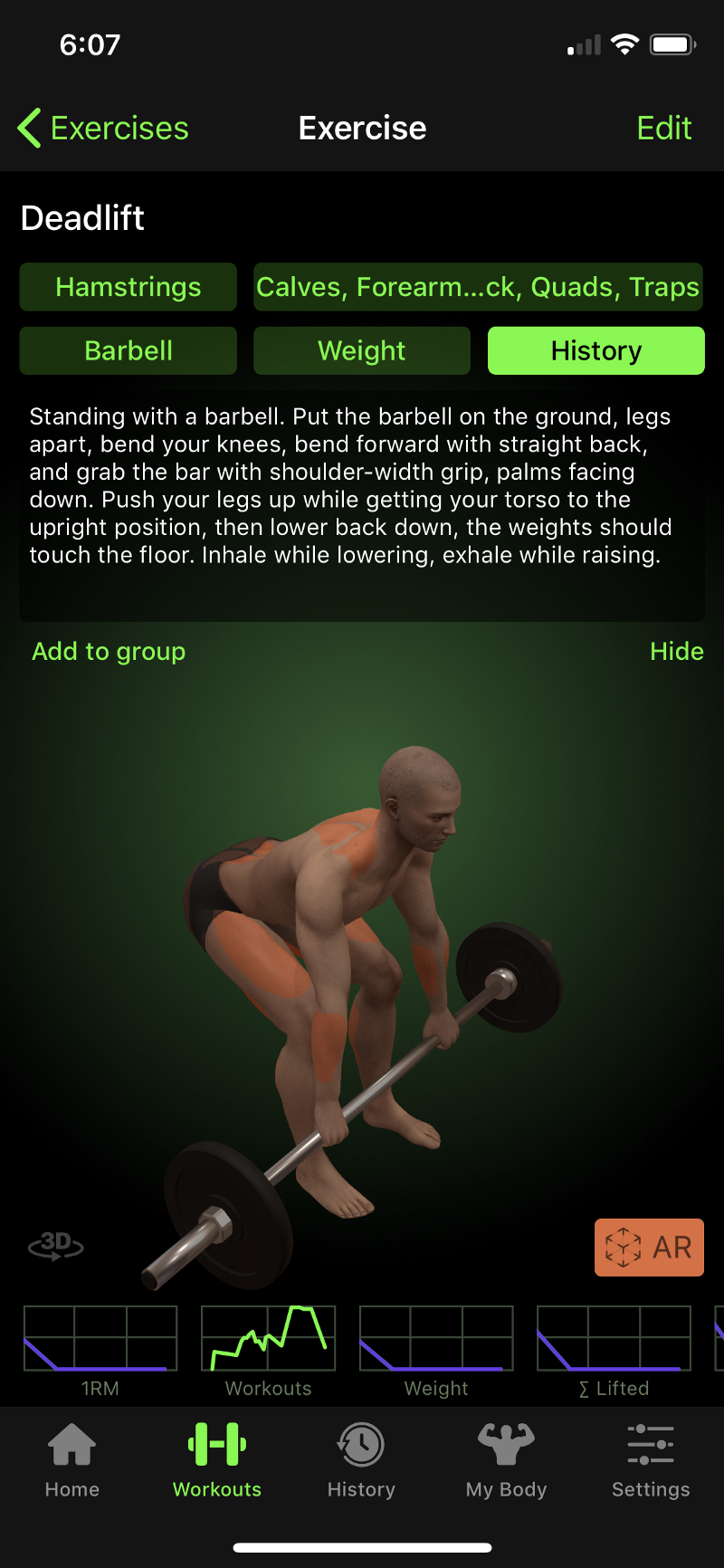 ONE: List of Workouts. TWO: Detailed Workout View. THREE: Detailed Exercise View.