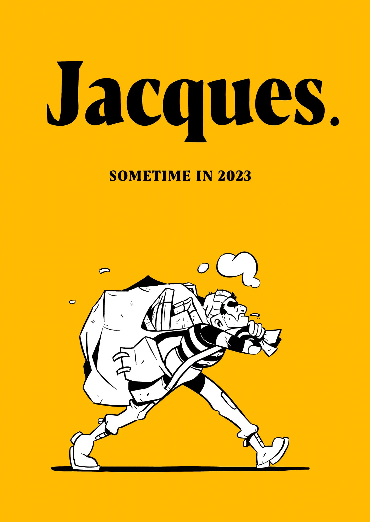 The temporary front cover for the comic book jacques