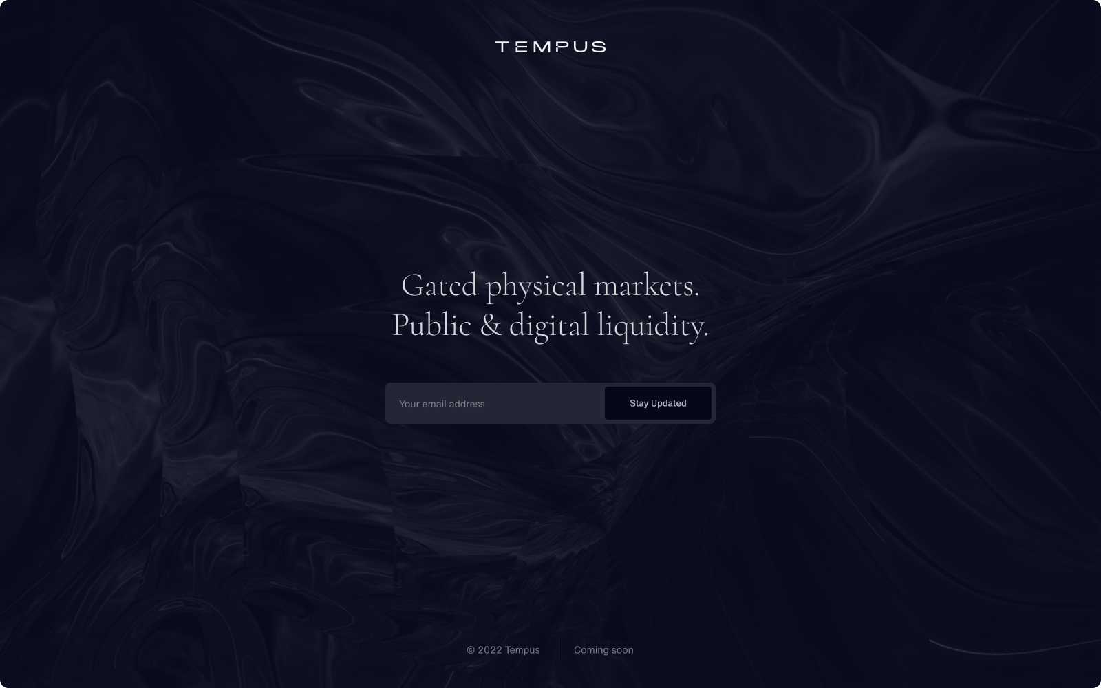 Tempus desktop landing page