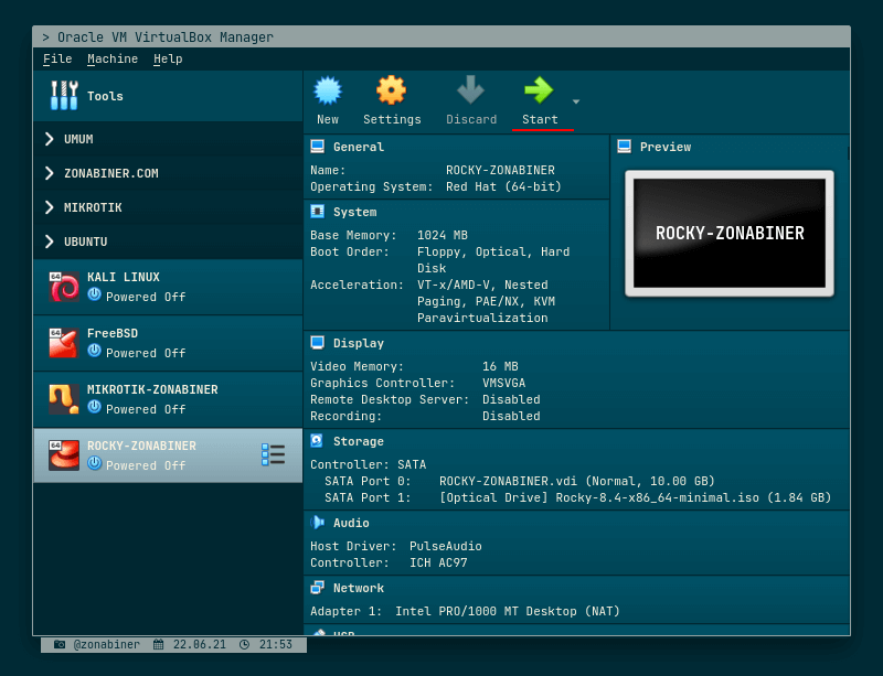 Network Adapter Settings VirtualBox Network Adapter Settings VirtualBox