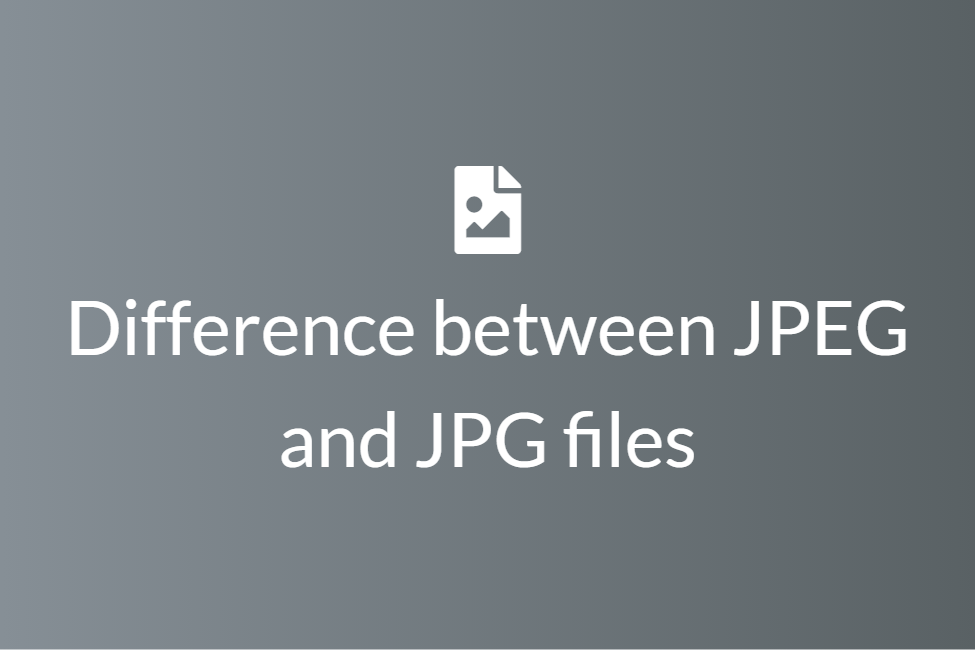 Difference between JPEG and JPG files