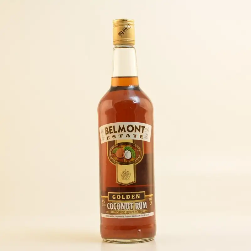 Image of the front of the bottle of the rum Belmont Estate Gold Coconut Rum