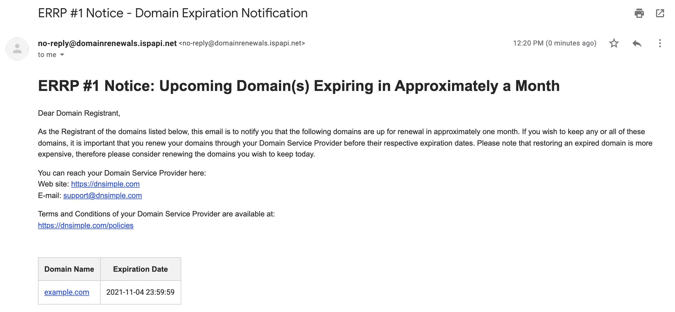 Domain Expiration Email #2