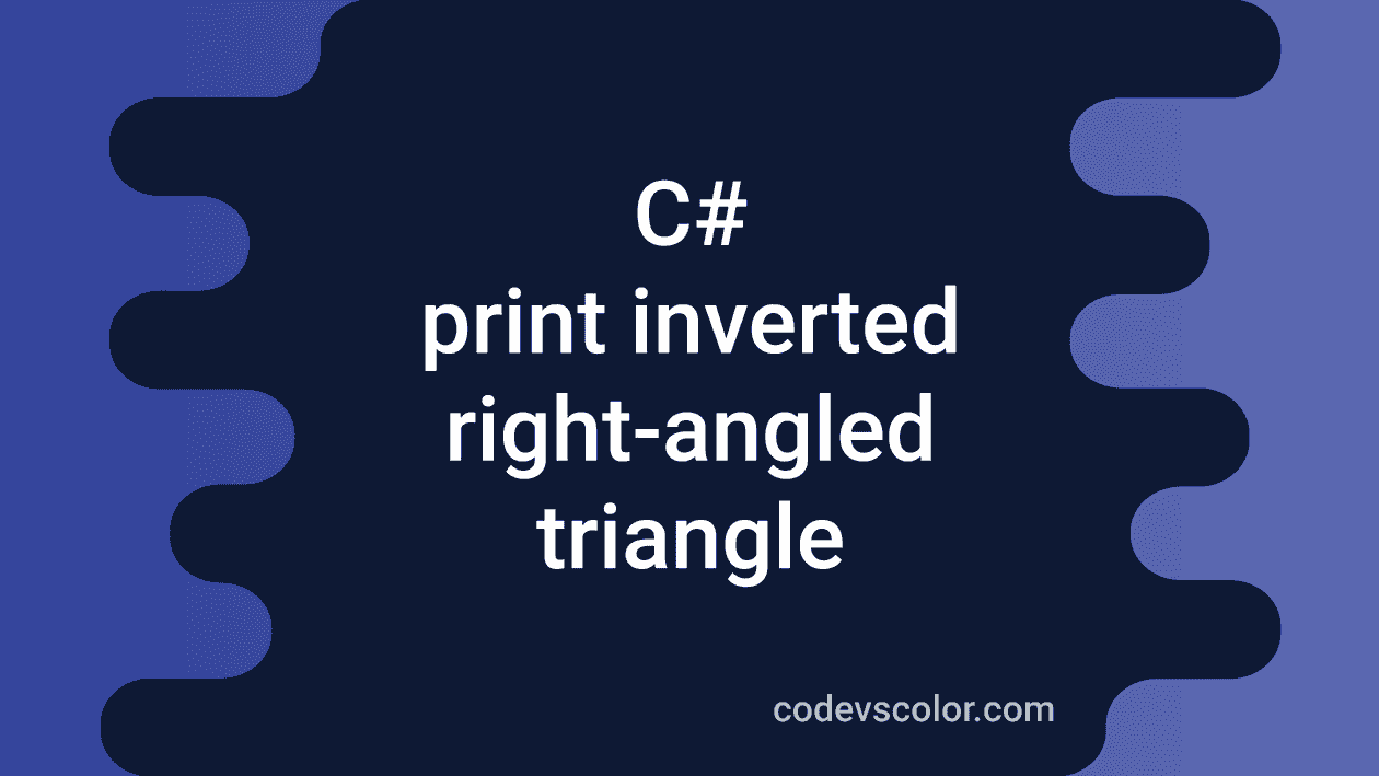 3 different C programs to print an inverted rightangled triangle