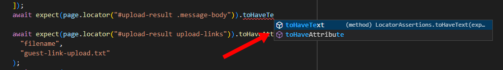Autocomplete options in VS Code for Playwright APIs