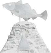 Fish statue, Voe