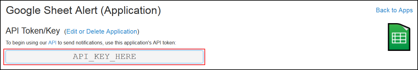 Note down your API Token/Key