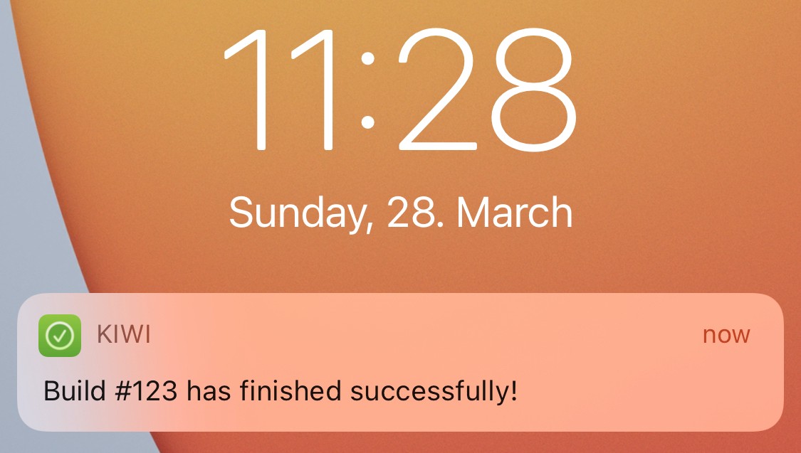 Example of kiwi push notification