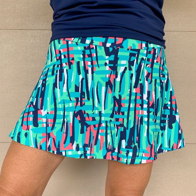 Tennis Golf Pickleball Skirt Seafoam Navy Coral White Print Tennis Skort Running Skirt